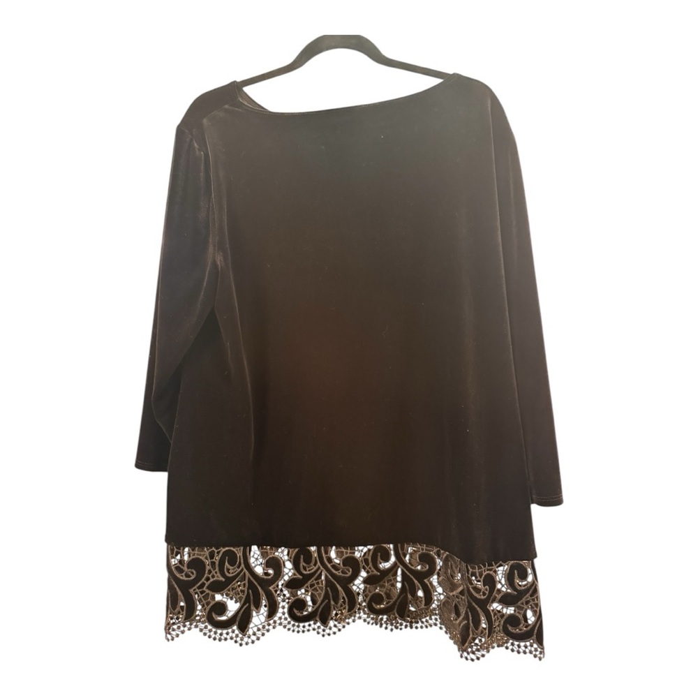 Elegant Black Velvet Women's Top-Chicos size 3(XL)